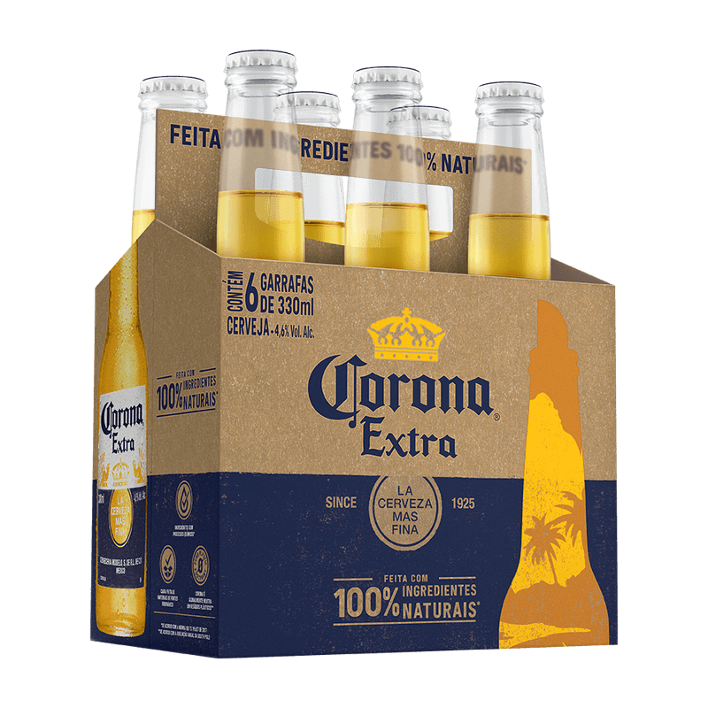 Cerveja Corona Extra Long Neck 330ml Pack (6 unidades) REF